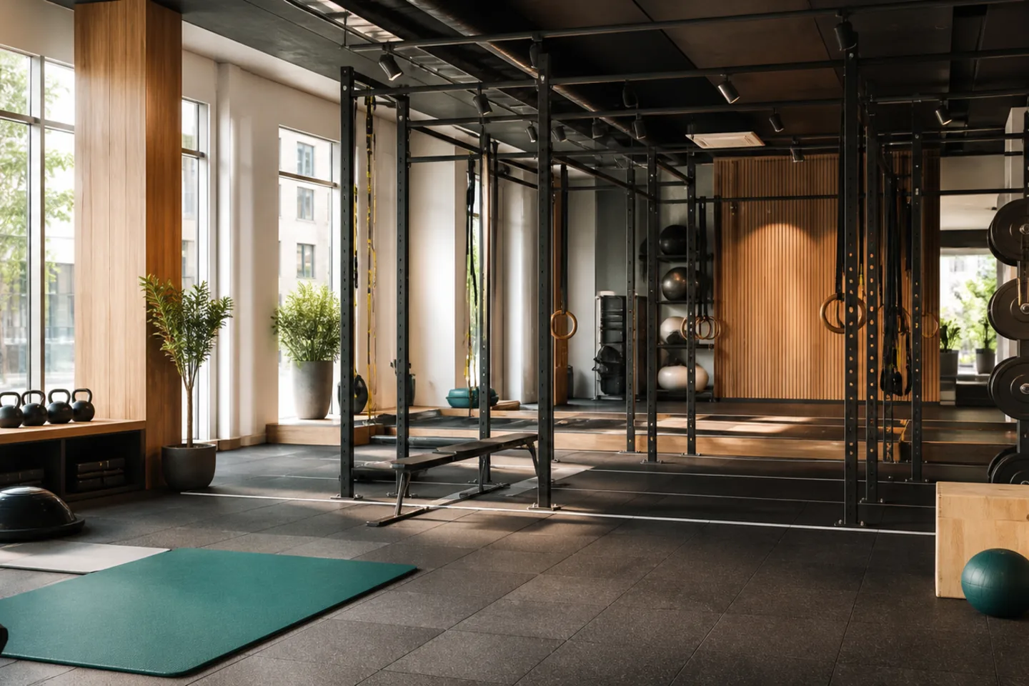 Helles, modernes Fitnessstudio